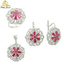 Gümüş zirkon taşlı set